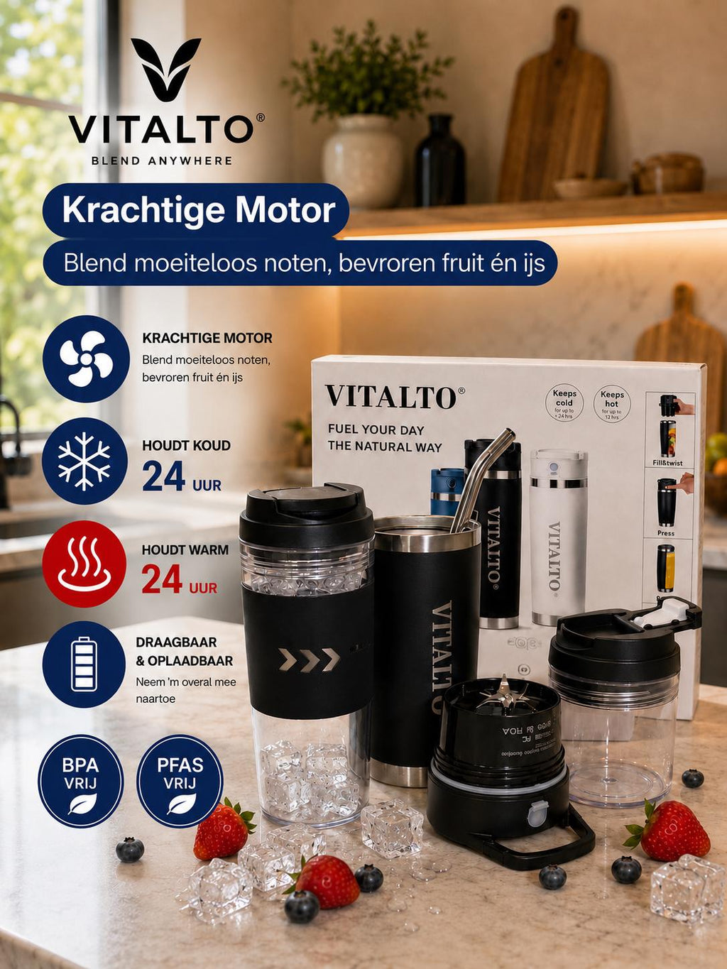 Vitalto Black Portable Blender